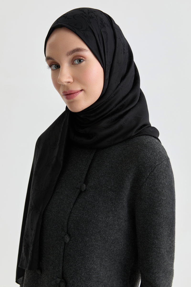 Elif Jakar Natural Şal - Siyah TUGBA