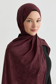 Elif Jakar Natural Şal - Bordo TUGBA