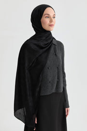 Erna Jakar Natural Şal - Siyah TUGBA