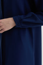 Hakim Yaka Gizli Patlı Tunik - Lacivert TUGBA