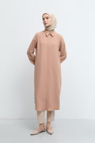 Gizli Patlı Basic Tunik - Somon TUĞBA