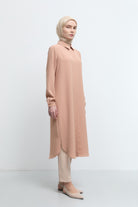 Gizli Patlı Basic Tunik - Somon TUĞBA