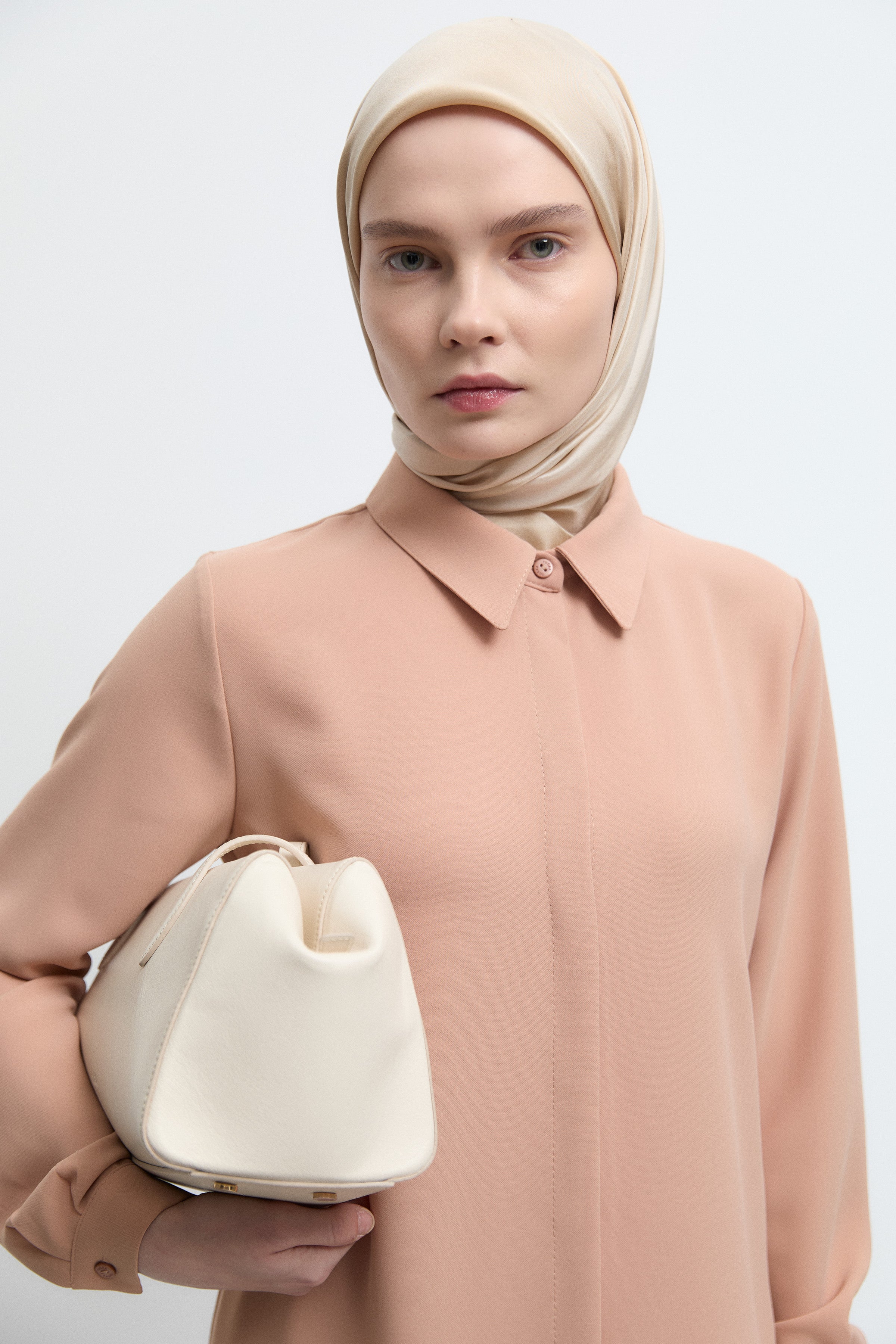 Gizli Patlı Basic Tunik - Somon TUĞBA