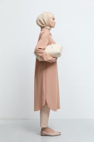 Gizli Patlı Basic Tunik - Somon TUĞBA