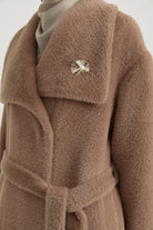 Kuşak Detaylı Manto - Vizon TUGBA