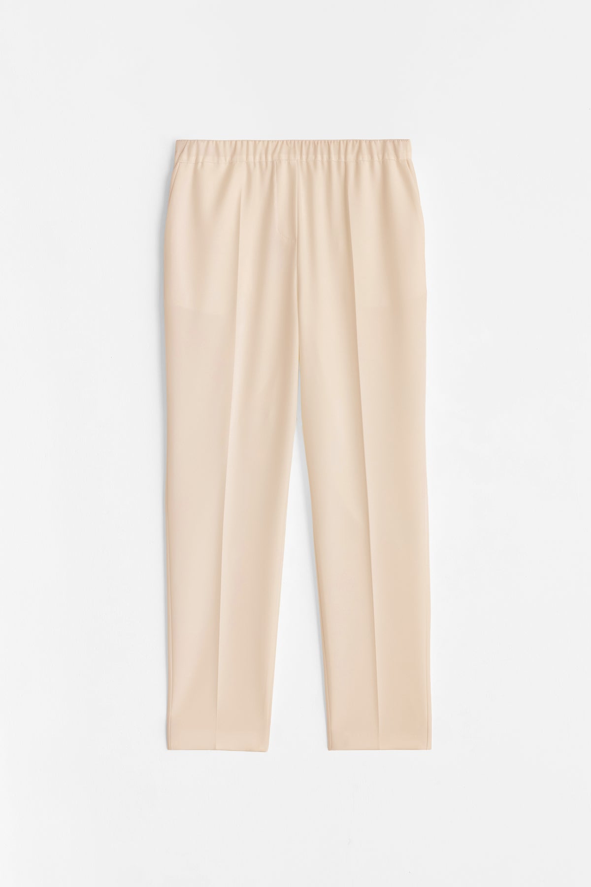 Beli Lastikli Basic Pantolon - Bej TUĞBA