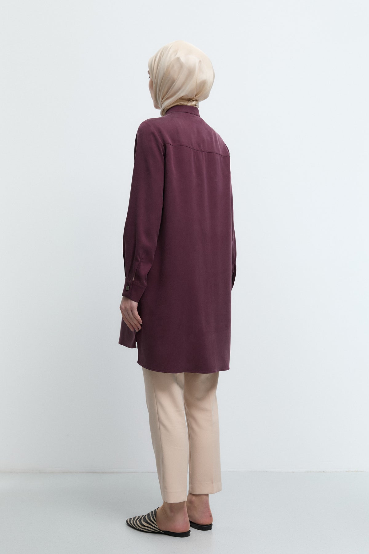 Beli Lastikli Basic Pantolon - Bej TUĞBA