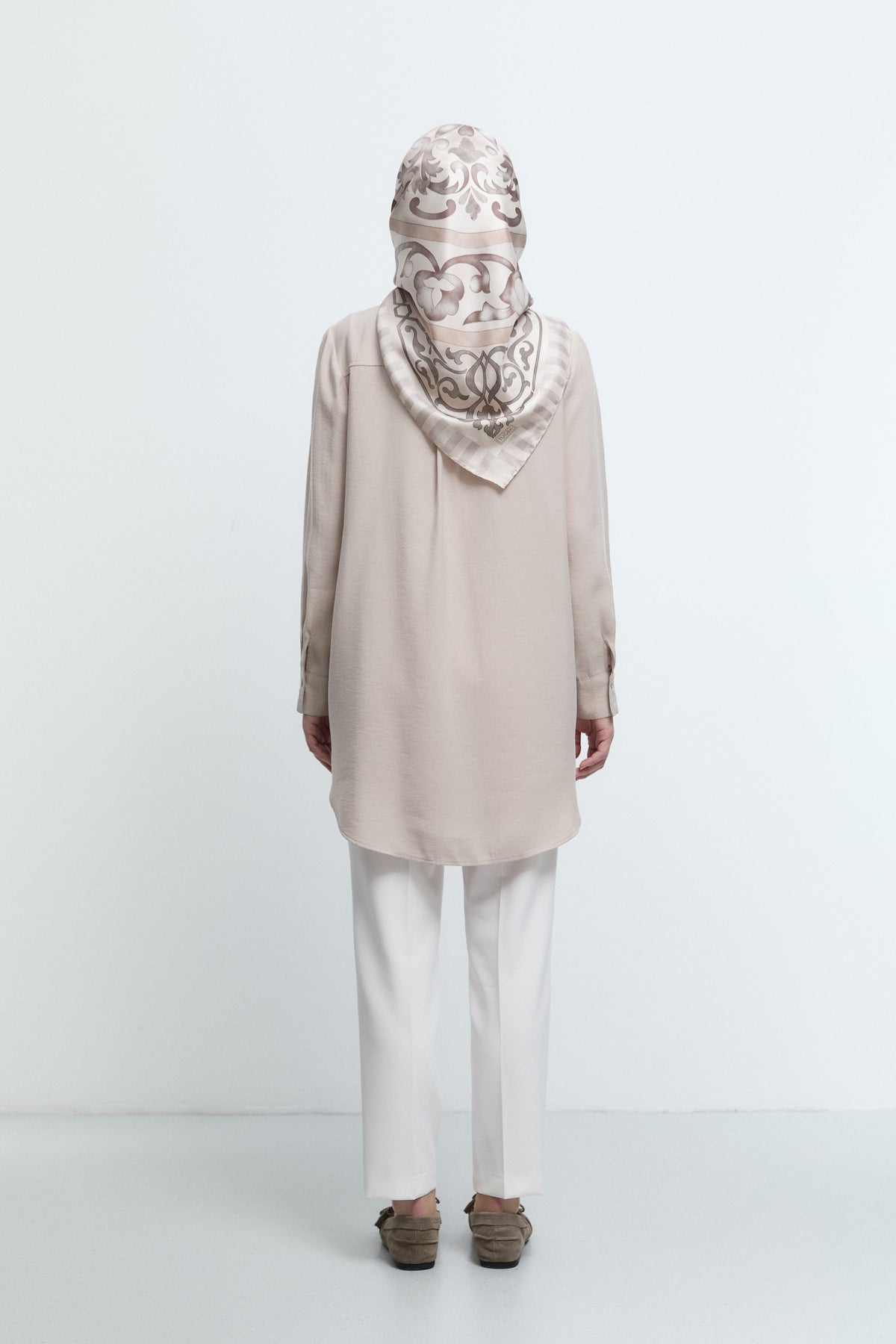 Beli Lastikli Basic Pantolon - Ekru TUĞBA