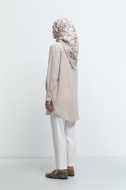 Beli Lastikli Basic Pantolon - Ekru TUĞBA