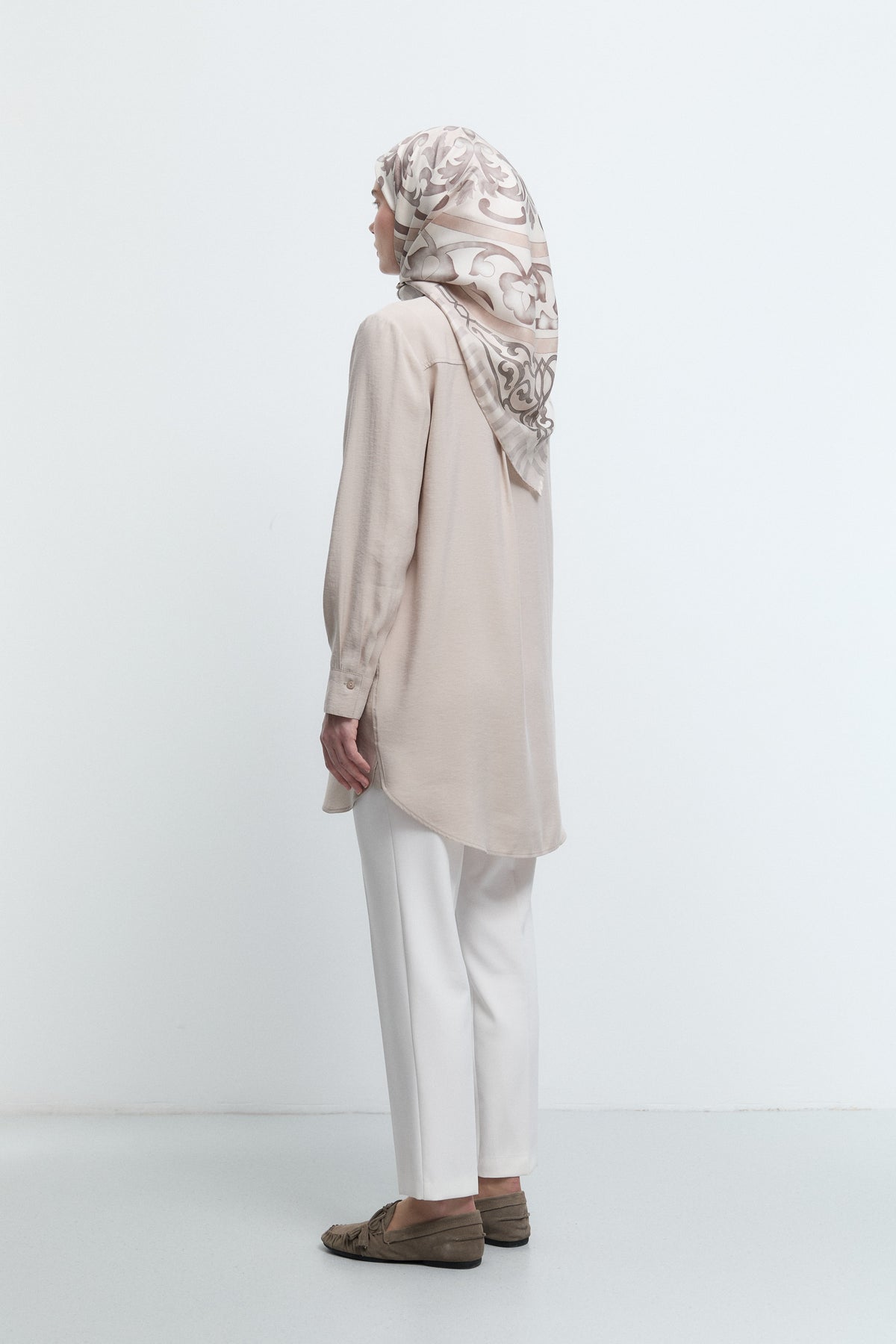 Beli Lastikli Basic Pantolon - Ekru TUĞBA