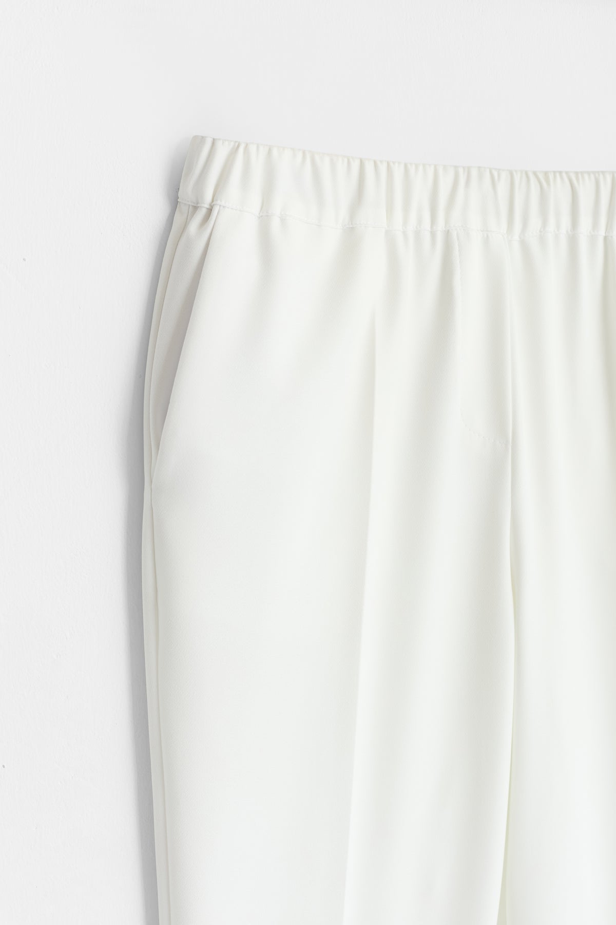 Beli Lastikli Basic Pantolon - Ekru TUĞBA