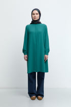 Hakim Yaka Basic Tunik - Yeşil TUĞBA