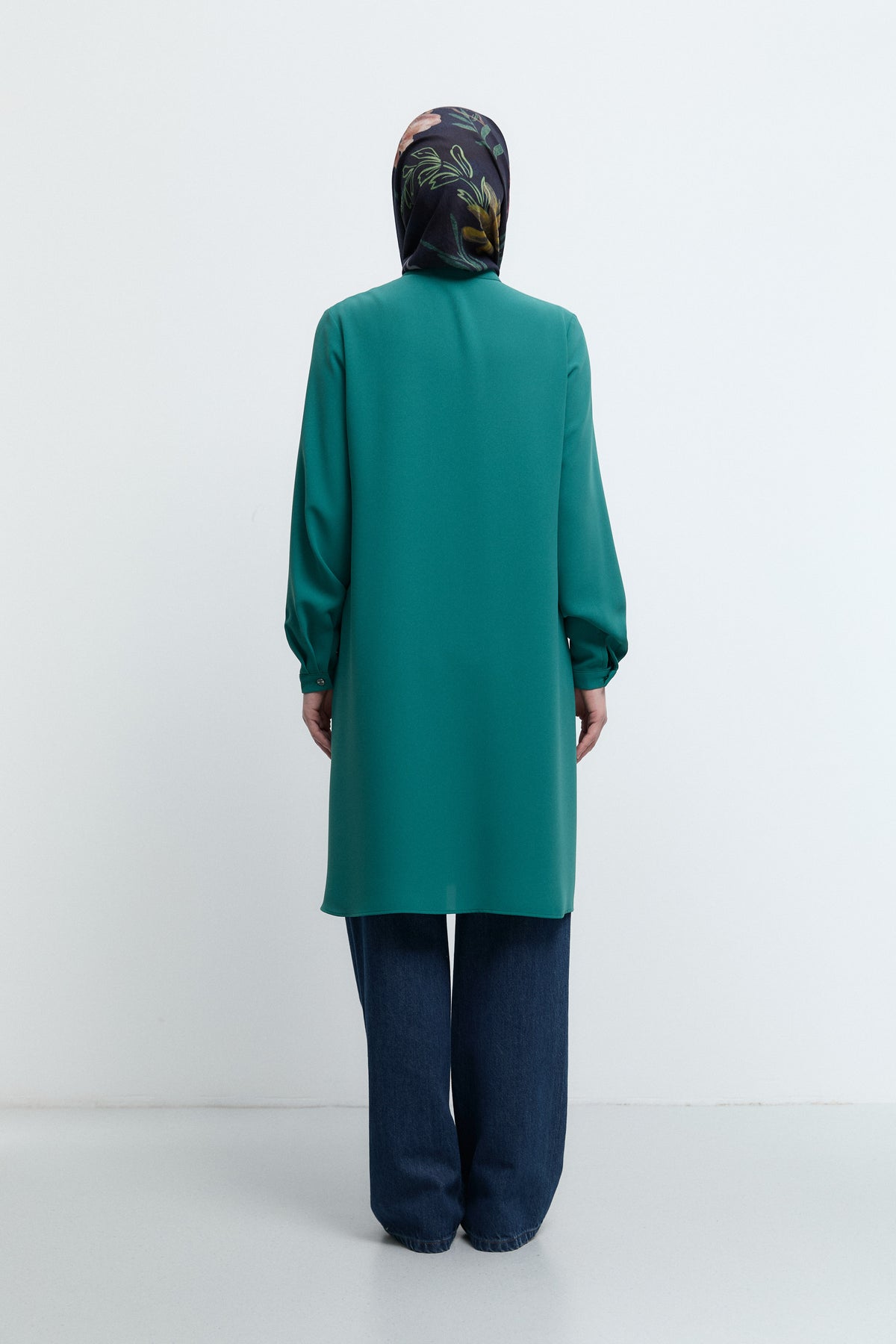 Hakim Yaka Basic Tunik - Yeşil TUĞBA