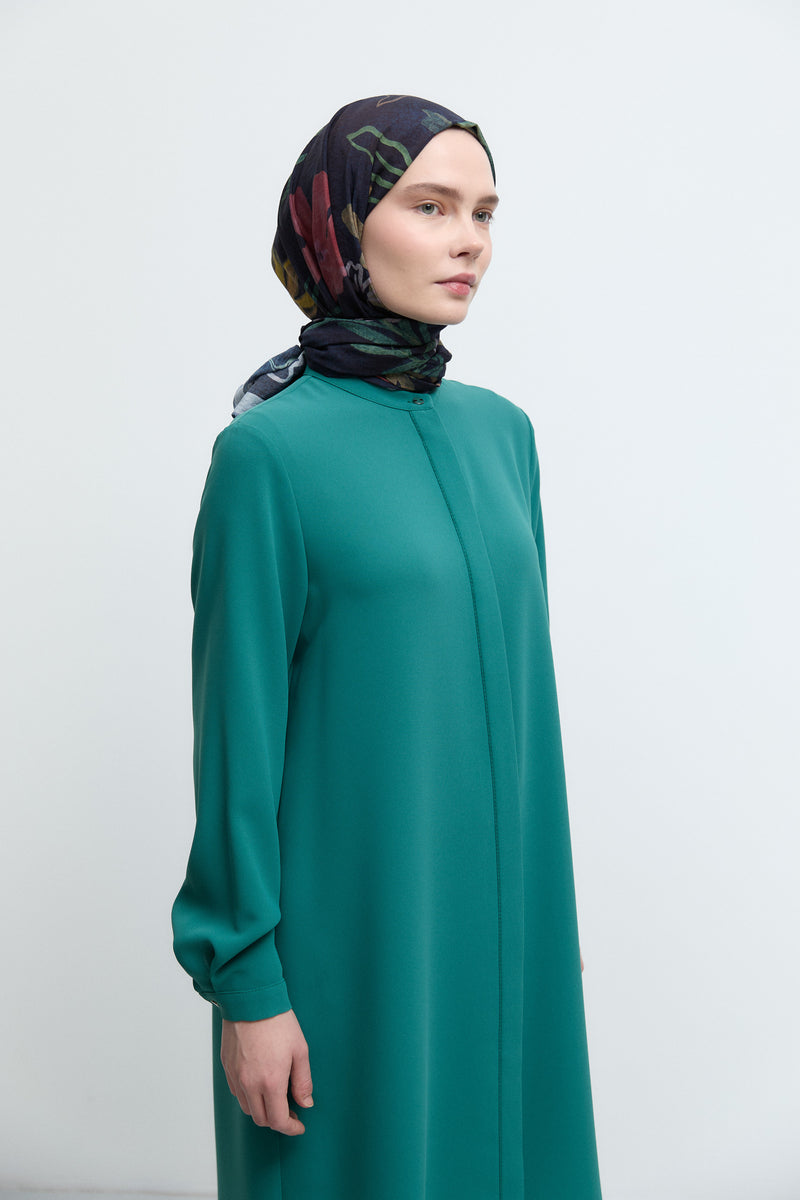 Hakim Yaka Basic Tunik - Yeşil TUĞBA