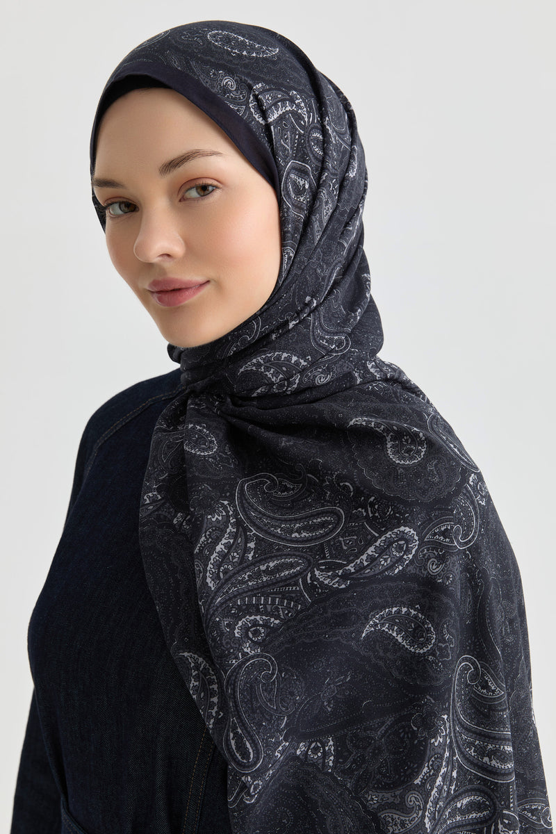 Dila Natural Şal - Siyah TUGBA
