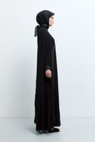 Taş Detaylı Abaya - Siyah TUĞBA