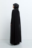 Taş Detaylı Abaya - Siyah TUĞBA