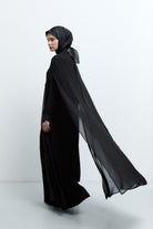 Taş Detaylı Abaya - Siyah TUĞBA