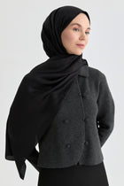 Deren Jakar Natural Şal - Siyah TUGBA