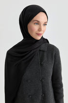 Deren Jakar Natural Şal - Siyah TUGBA