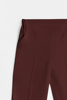 Belden Yarım Lastikli Basic Pantolon - Kahve TUĞBA