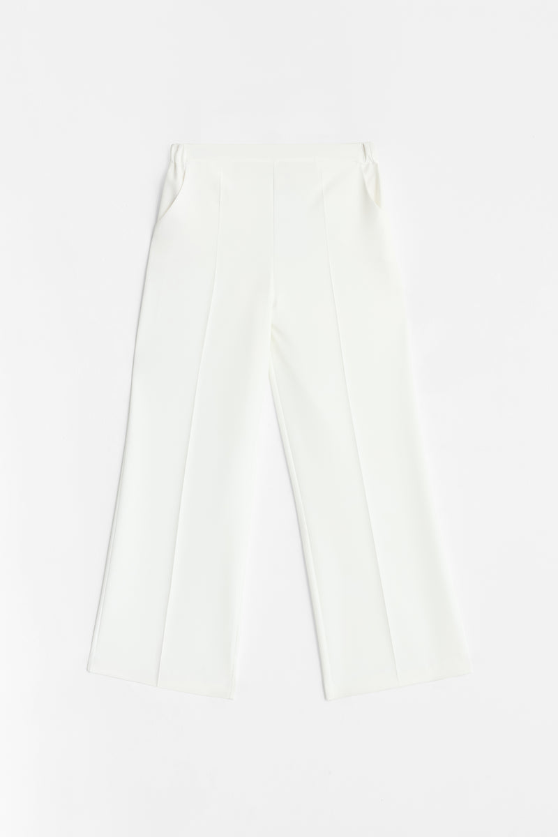 Beli Lastikli Culotte Pantolon - Ekru TUĞBA