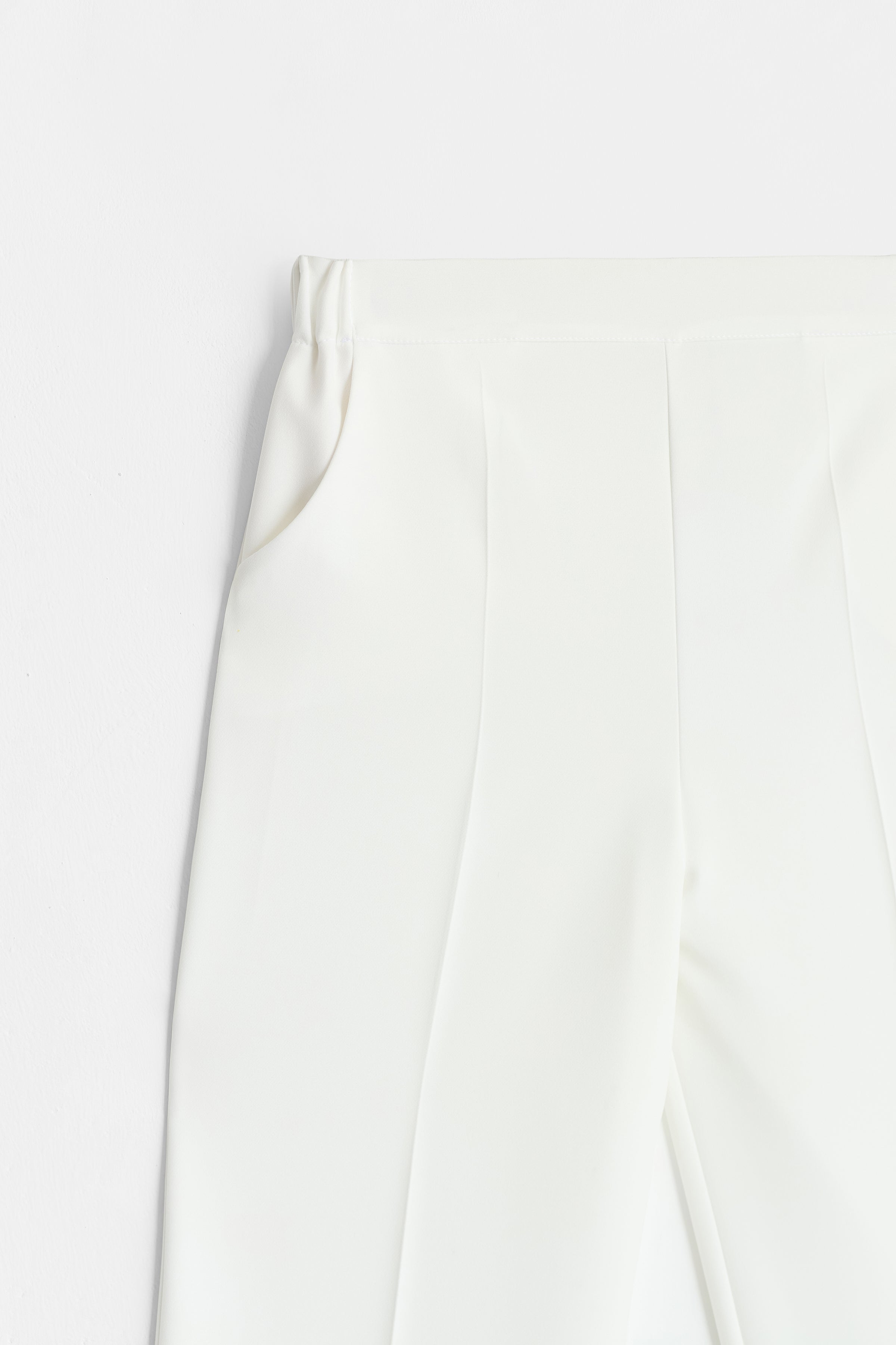 Beli Lastikli Culotte Pantolon - Ekru TUĞBA