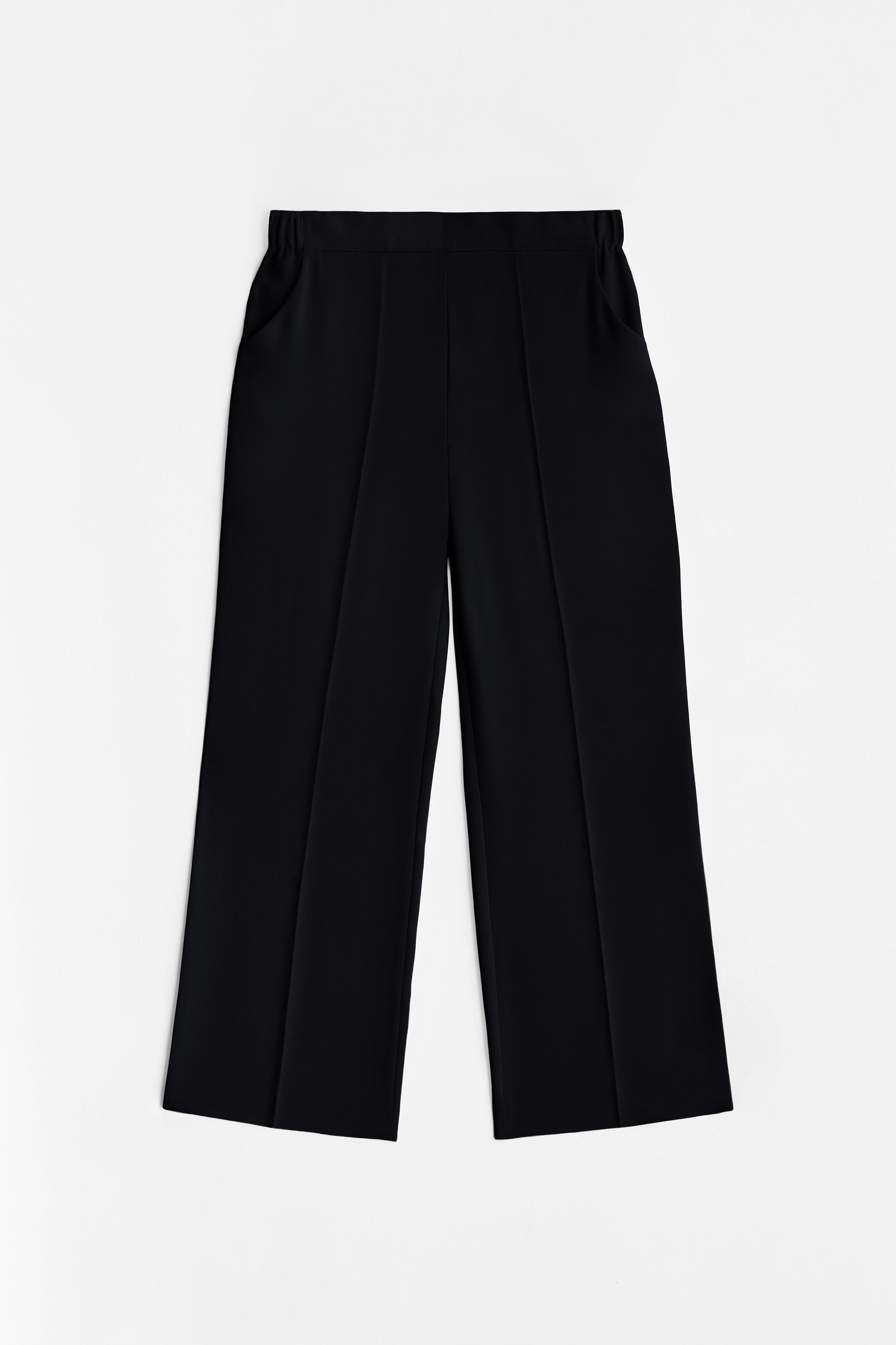 Beli Lastikli Culotte Pantolon - Siyah TUĞBA