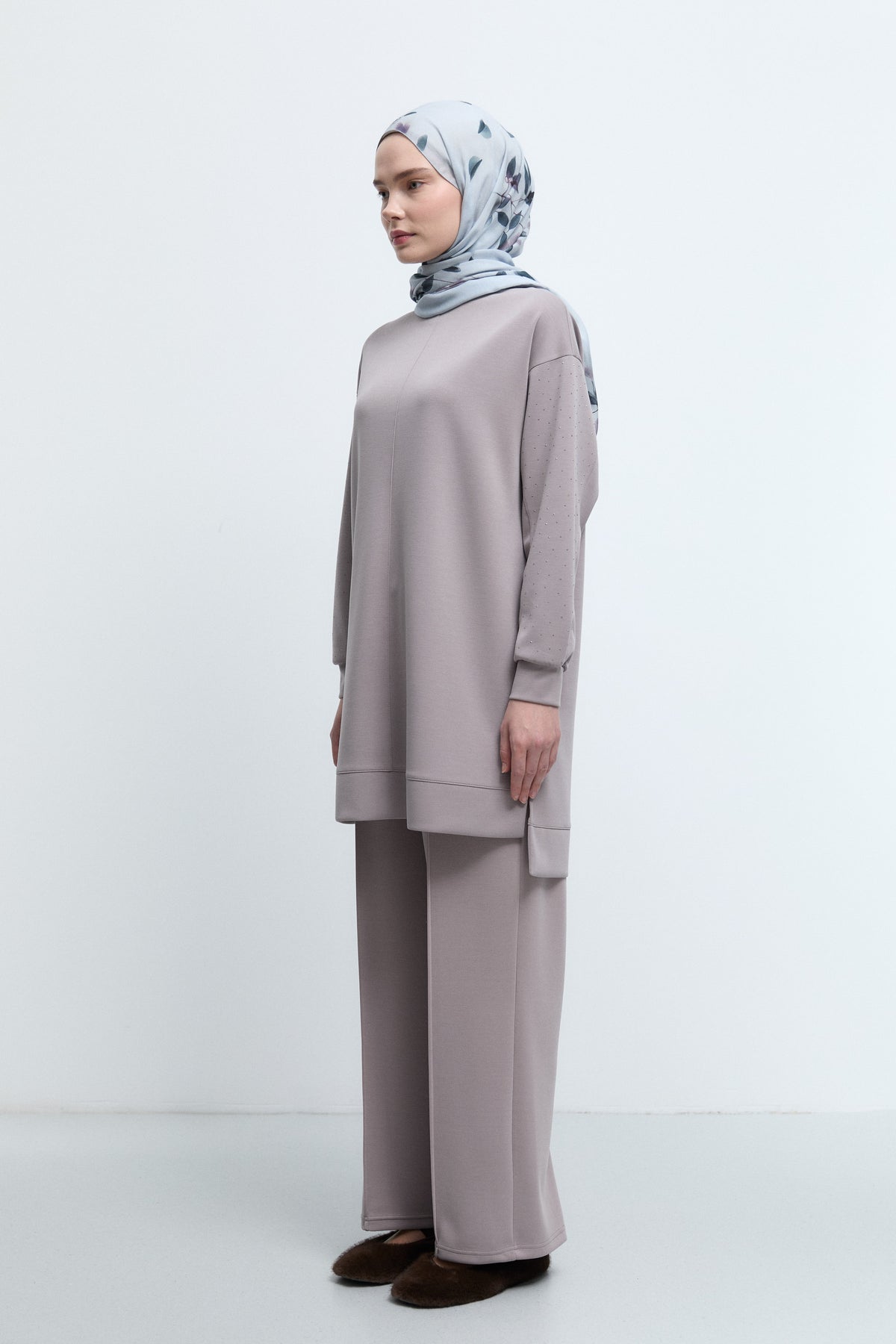 Kolları Taşlı Tunik - Vizon TUĞBA