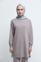 Kolları Taşlı Tunik - Vizon TUĞBA