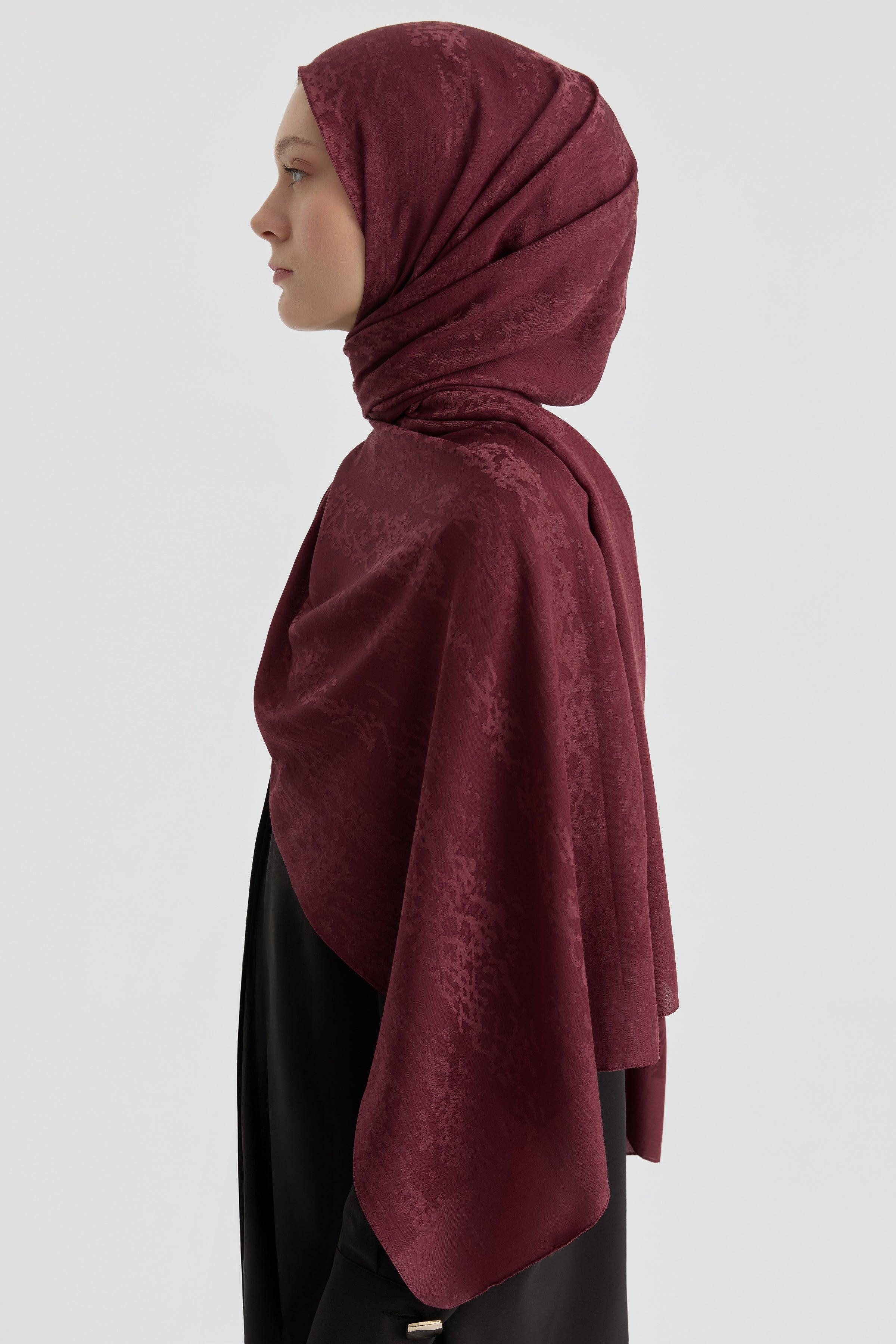Efsun Jakar Şal - Bordo TUGBA