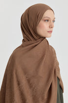 Efsun Jakar Şal - Açık Kahve TUGBA