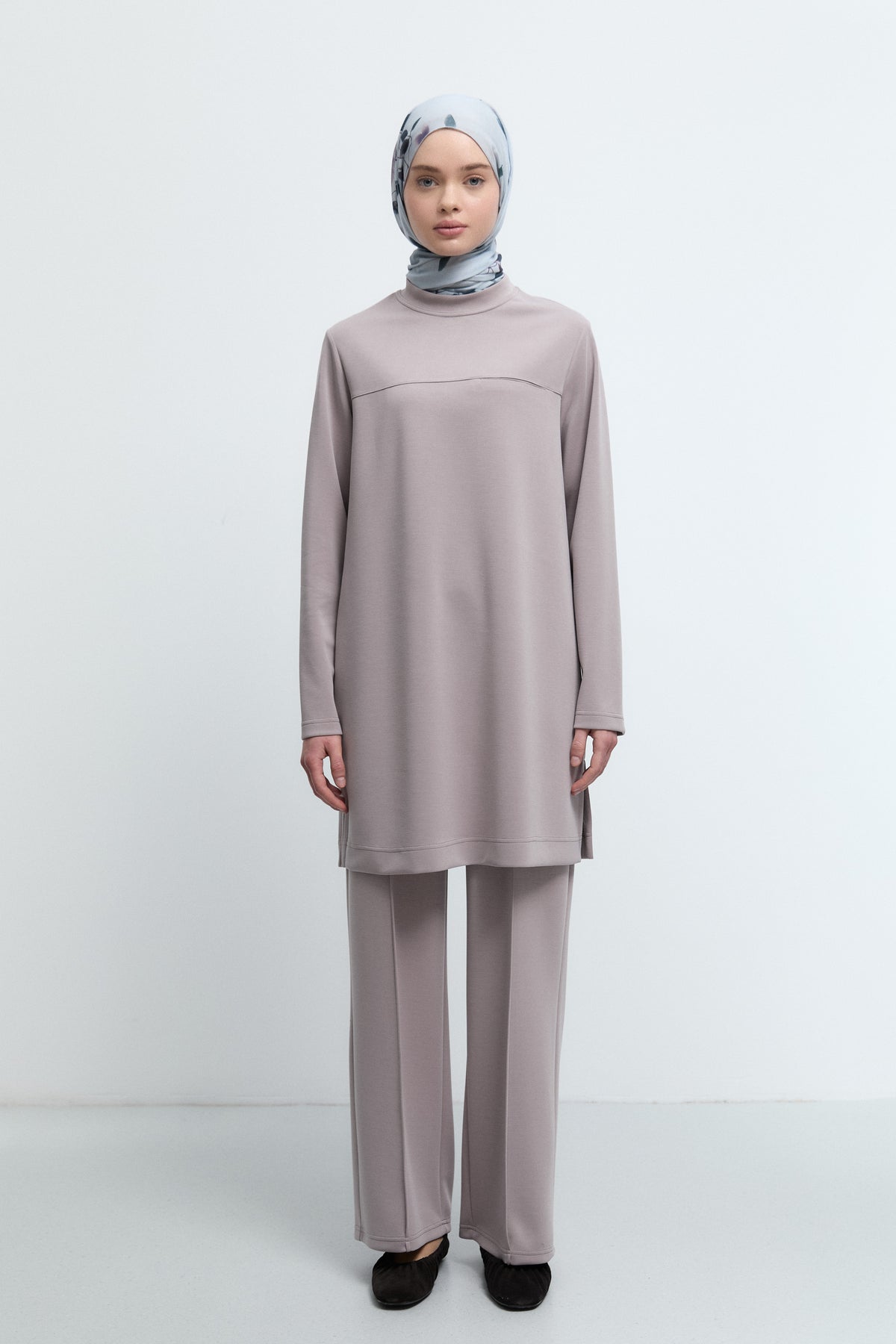 Mandarin Collar Tunic - Mink