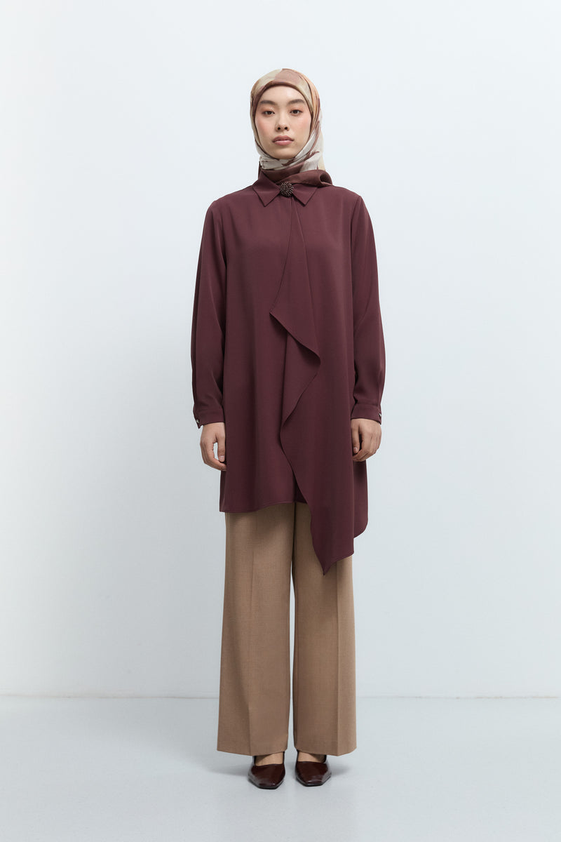 Arkası Lastikli Pantolon - Camel TUĞBA
