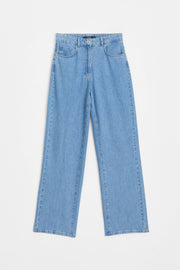 Spor Dikişli Denim Pantolon - Mavi TUĞBA