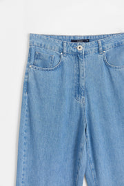Spor Dikişli Denim Pantolon - Mavi TUĞBA