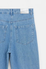 Spor Dikişli Denim Pantolon - Mavi TUĞBA