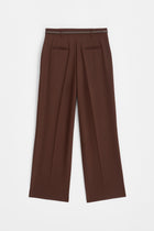 Belted Straight-Leg Trousers - Coffee