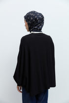 Rayon Karışım Yarasa Kol Tunik - Siyah TUĞBA