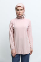 Sıfır Yaka Tunik - Pembe TUĞBA
