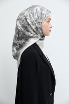 Belva Twill İpek Eşarp - Beyaz TUĞBA