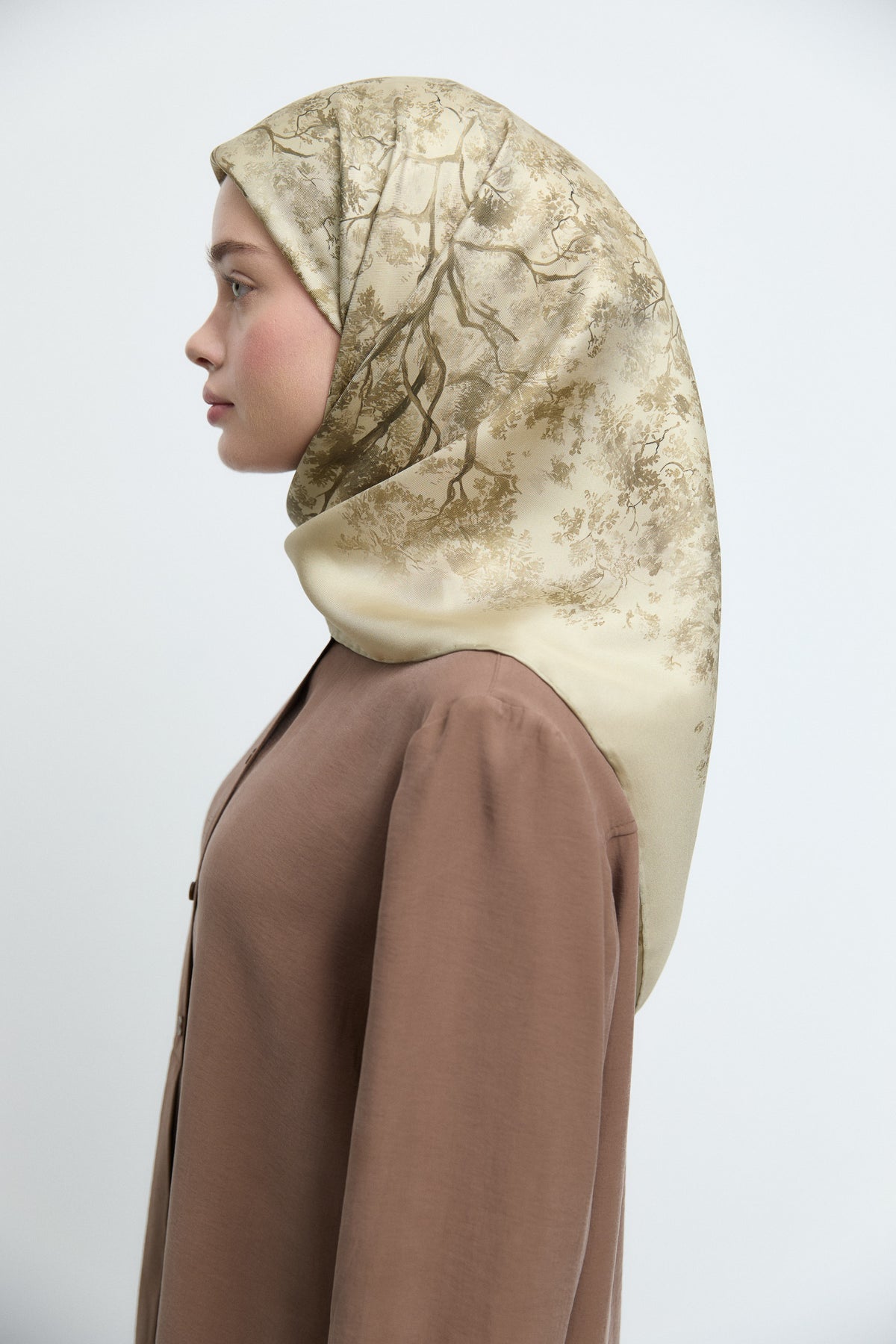 Belva Twill İpek Eşarp - Açık Yeşil TUĞBA