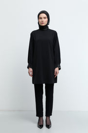 Beli Lastikli Basic Pantolon - Siyah TUĞBA