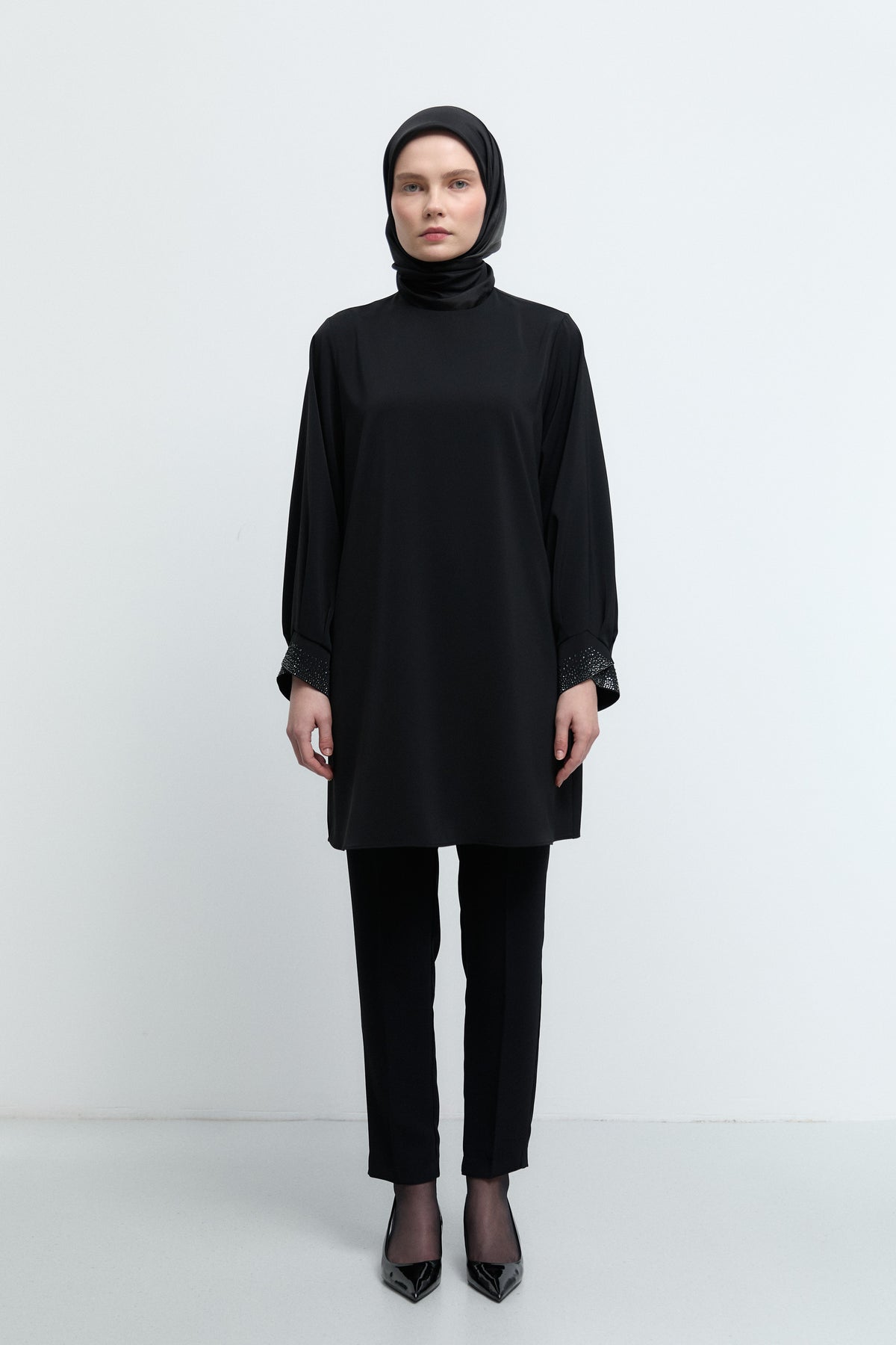 Beli Lastikli Basic Pantolon - Siyah TUĞBA