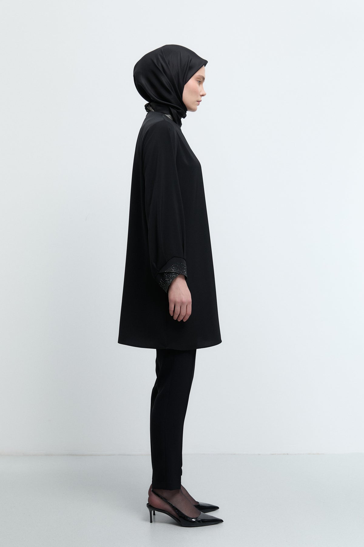 Beli Lastikli Basic Pantolon - Siyah TUĞBA
