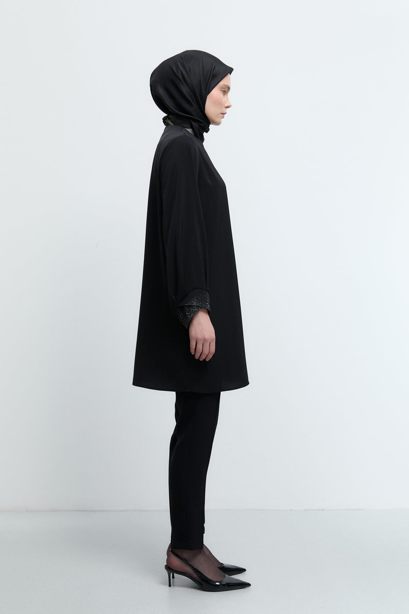 Beli Lastikli Basic Pantolon - Siyah TUĞBA