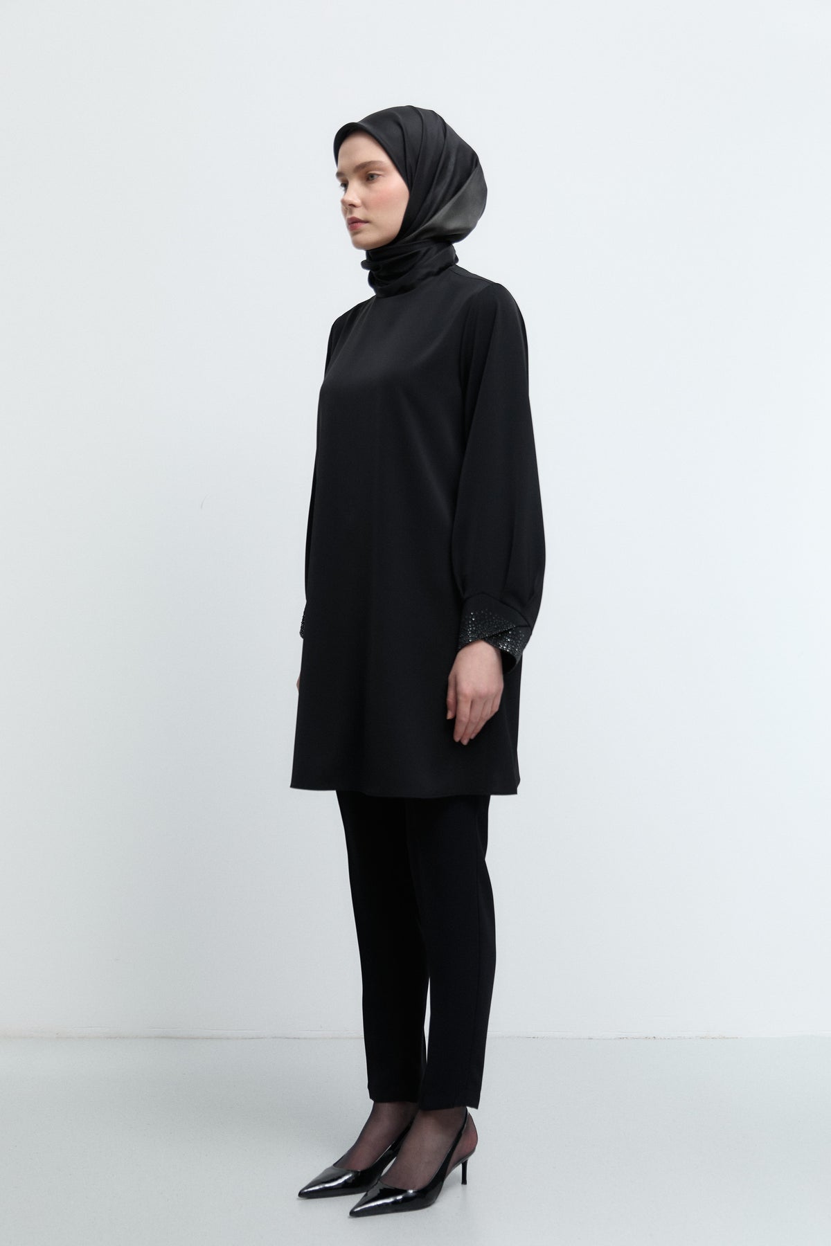 Beli Lastikli Basic Pantolon - Siyah TUĞBA