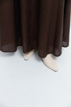 Lyocell Karışımlı Dikiş Detaylı etek - Acı Kahve TUĞBA