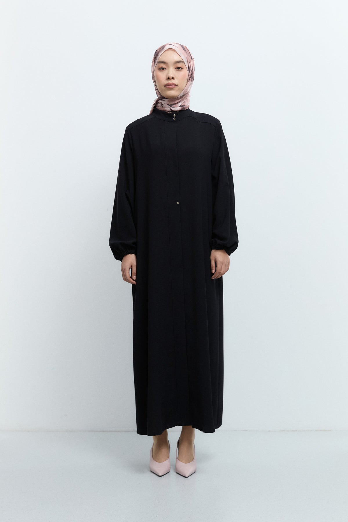 Stand-Up Collar Raincoat - Black