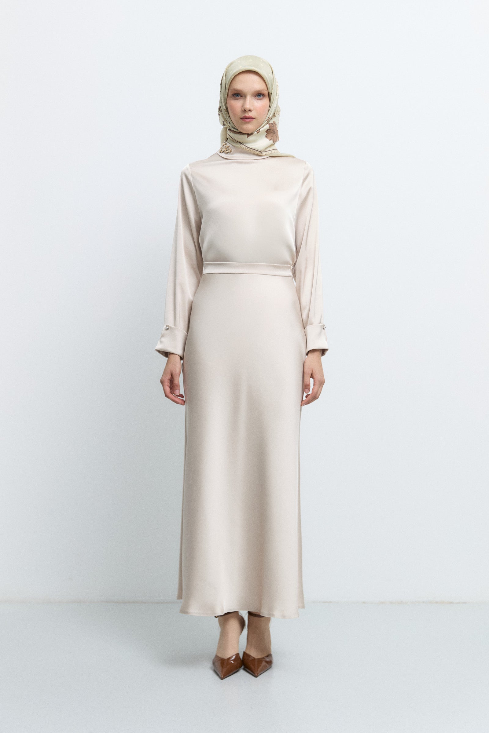 A-Line Ruffle Hem Skirt - Beige – TUĞBA